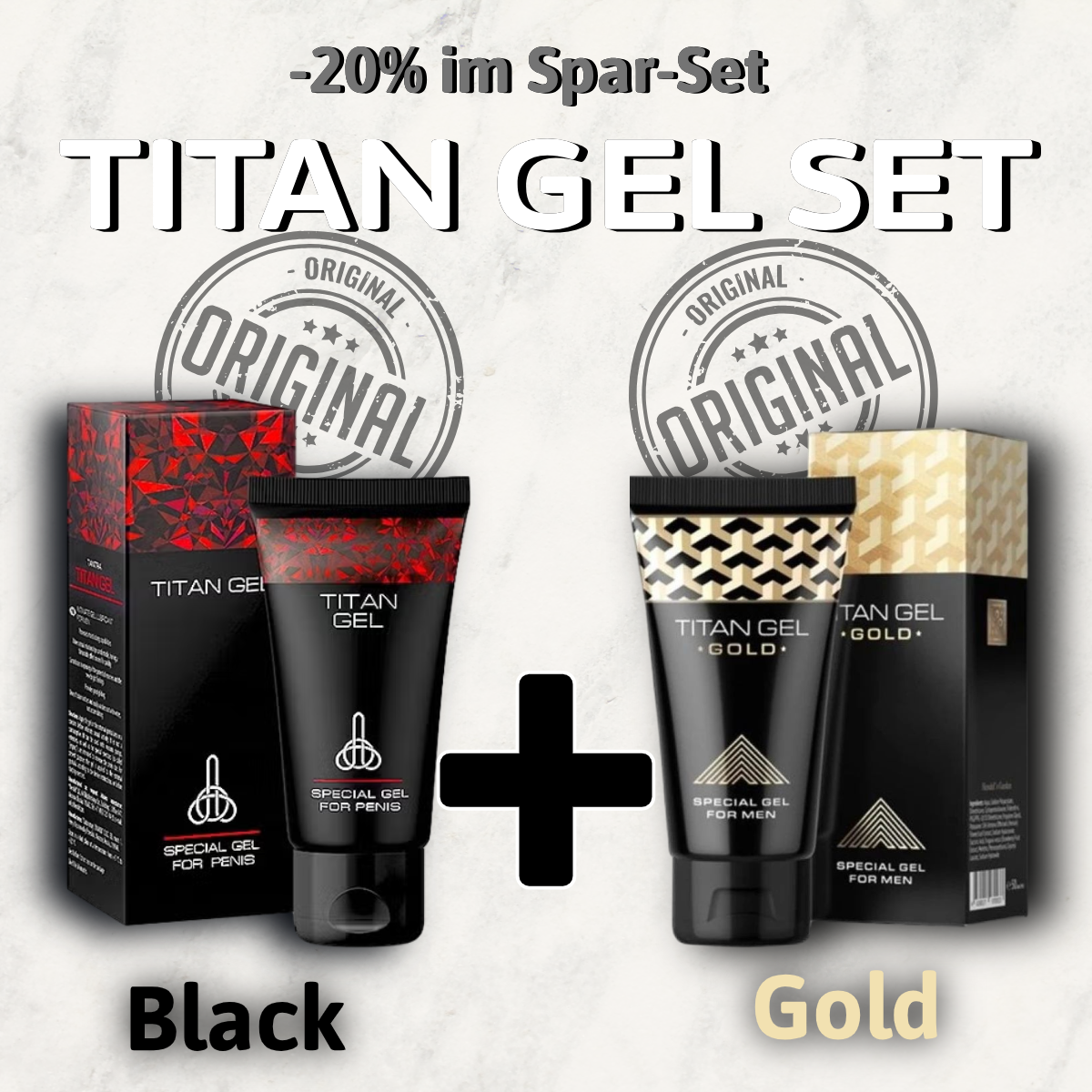TITAN Gel GOLD & BLACK – Pflege- & Energie-Duo für Männer | Für intensive Regeneration & Aktivierung